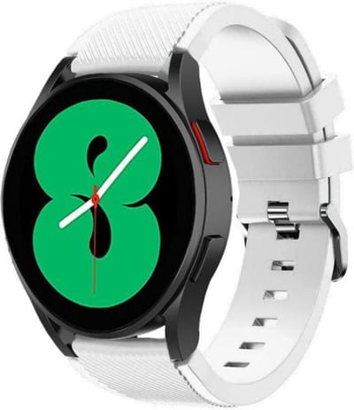 Strap-it Siliconen bandje - geschikt voor Samsung Galaxy Watch 7 (40 & 44mm) / Galaxy Watch 6 (Classic) / Galaxy Watch 5 / Watch 5 Pro / Watch 4 (Classic) / Watch FE / Garmin Vivoactive 3/5 - geschikt voor Galaxy Watch 4-5-6 alle varianten - wit