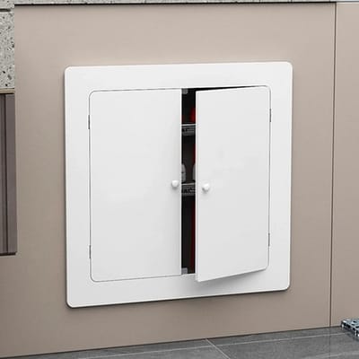 Radiatorombouw met 2 Deuren - Wit Paneel voor Woonkamer & Slaapkamer - PVC Hout-Kunststof