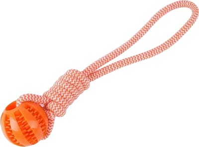 Livano Honden Speelgoed - Hond - Speelgoed - Dog Toy - Touw Met Bal - Oranje - Klein