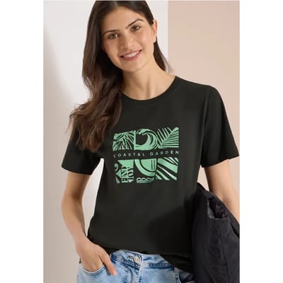Shirt met ronde hals en frontprint