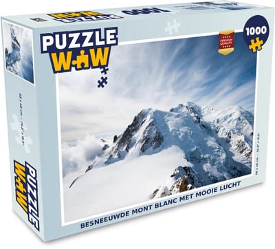 Puzzel Besneeuwde Mont Blanc met mooie lucht - Legpuzzel - Puzzel 1000 stukjes volwassenen