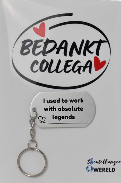 I used to work with absolute legends Sleutelhanger inclusief kaart - collega cadeau - collega - Leuk kado voor je collega om te geven - 2.9 x 5.4CM