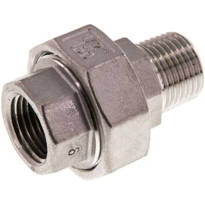 1/2'' NPT x 1/2'' NPT F/M RVS Borstnippel 3-delig met Conische afdichting 16 Bar