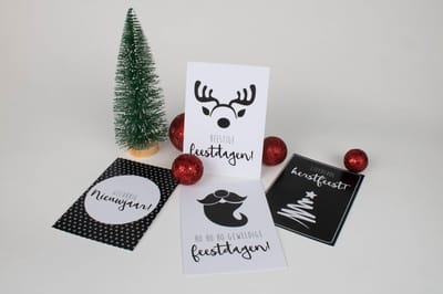 12 Kerstkaarten - Kerst en Nieuwjaar Wenskaarten