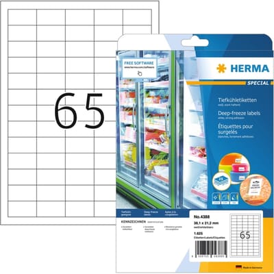 Etiket HERMA 4388 38.1x21.2mm diepvries wit 1625 stuks