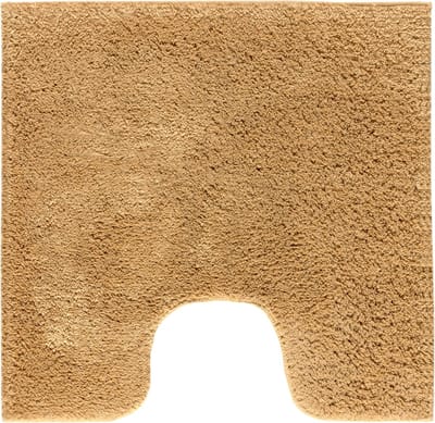 Casilin WC Mat met Uitsparing 60x60cm Havana - Antislip Toiletmat - Vierkante Badmat - Waterabsorberend en Sneldrogend - Wasbaar - Caramel Geel