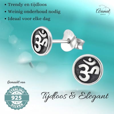 Aramat Jewels | Oorbellen | Zilveren Ohm oorbellen – 6 mm nikkelvrij | | | |6mm | Zilver | Kinderen, Volwassenen | Verkleurd niet