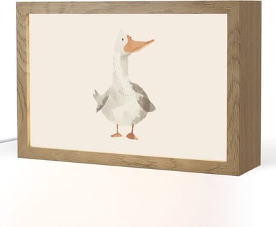 Nachtlampje 30x20 cm - Kinder lampje - Gans - Eend - Boerderij - Dieren - Tafellamp kinderkamer - Slaapkamer lamp - Bedlamp kinderen - Kinderlampje stopcontact - Wandlamp babykamer - Nachtlampjes