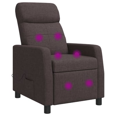 vidaXL - Massage - Relaxstoel - Donkerbruin - Stof
