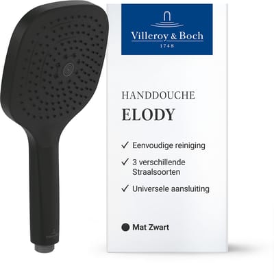 Villeroy & Boch Elody douchekop, 3 straalsoorten, wisselen met een druk – Zwart