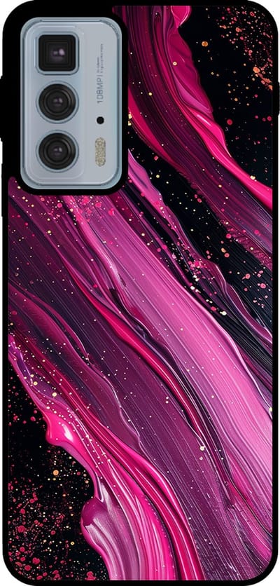 Smartphonica Telefoonhoesje Geschikt voor Motorola Edge 20 Pro met marmer opdruk - TPU backcover case marble design - Paars Roze geschikt voor Motorola Edge 20 Pro