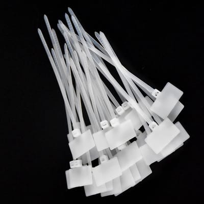 Kabelbinders, nylon kabelmarkeringsbanden, zelfvergrendelende koordlabels, schrijven op Ethernet-label, voor school, tuin, kantoor, muur, auto, 200 stuks