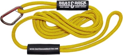 Boot Touw - Meertouw Aanleglijn - Watersport Varen - Dubbel Gevlochten Nylon - 305 cm Lengte - Geel