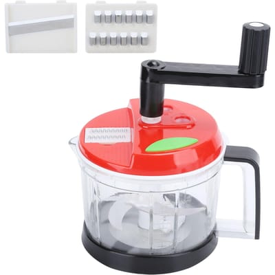 Mixeur Alimentaire Manuel Blender Hachoir Multifonction Hachoir à Légumes Râpeuse CentrifugeuseM M(315 X 180mm / 12.4 X 7.09in) pink