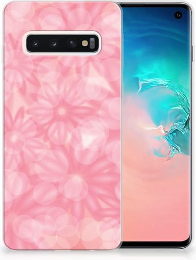 Back Cover voor Samsung Galaxy S10 TPU Case Spring Flowers