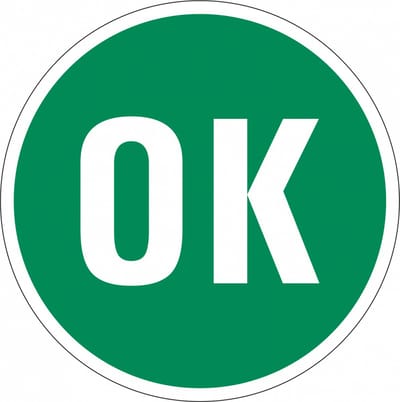 OK controlesticker, op vel 40 mm - 10 per kaart