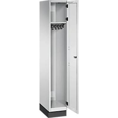 C+P Kast Cambio, 1 vak, met sokkel, B 300 x D 525 x H 1980 mm, lichtgrijs
