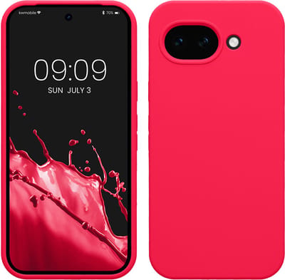 kwmobile telefoonhoesje geschikt voor Google Pixel 10a - Hoesje met siliconen coating - Smartphone case in neon roze