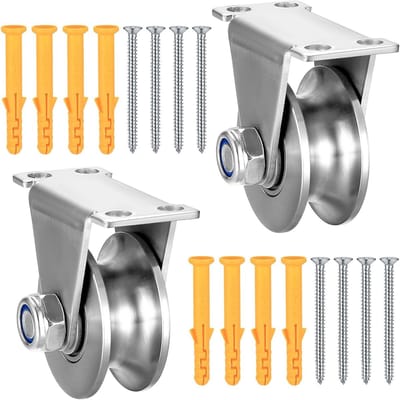 Inline Rollers voor Kabelsystemen - 2 Stuks U Groove Wielen, Geschikt voor Hoist, Rolluiken en Kledinglijnen, Draagvermogen tot 200 kg