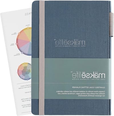 Driemaandelijkse Planner - Productiviteitsplanner Agenda - Ondernemersdoelen Stellen - Gedateerd Flexibel Systeem - A5 Formaat - Marineblauw