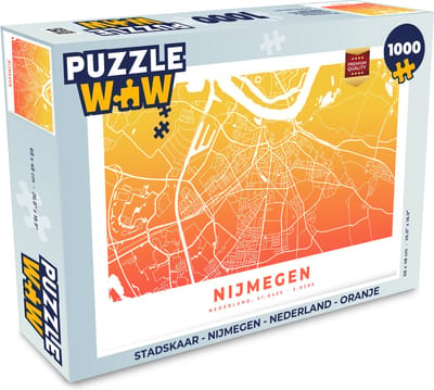 Puzzel Stadskaar - Nijmegen - Nederland - Oranje - Legpuzzel - Puzzel 1000 stukjes volwassenen