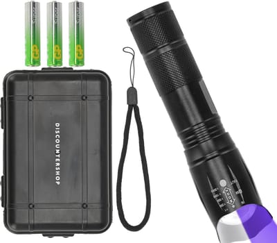 Zaklamp LED met UV en Wit Licht – 2000 Lumen – 3 Lichtstanden – IP65 Waterdicht – Incl. AAA Batterijen – Voor Outdoor en Noodsituaties
