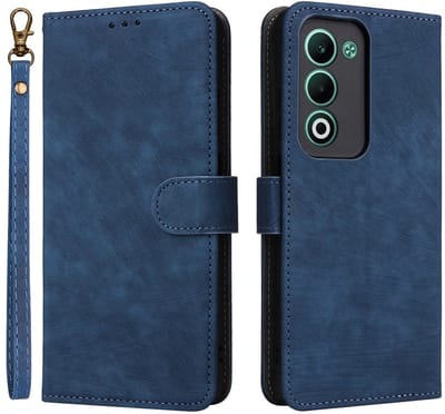 Coverup Hoesje - Geschikt voor OPPO A5 5G Hoesje - Coverup Book Case met Koord - Blauw