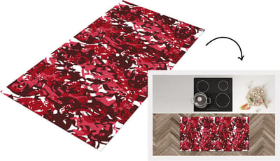Keukenloper - Loper keuken - Patroon - Jungle - Rood - 120x60 cm - Keukenloper vinyl