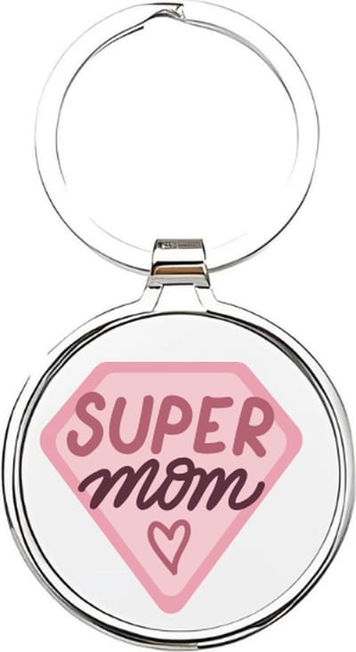 Akyol - Super mom Sleutelhanger - mama - moeders - Moeder sleutelhanger - mama sleutelhanger - Sleutelhanger mam - Familie sleutelhanger - moederdag cadeautje - Mama cadeau - mom - stiefmoeder - schoonmoeder - mothersday - 4 x 7,5 CM