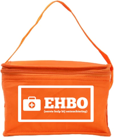 EHBO (Eerste Hulp Bij Ontnuchtering) sixpack koeltas - oranje - vaderdag - Nederlands elftal - koningsdag - BBQ