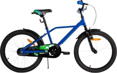 Kinderfiets – Voor jongens 3-9 jaar – Met stabilisatoren, handrem en terugtraprem – 30-51 cm, blauw