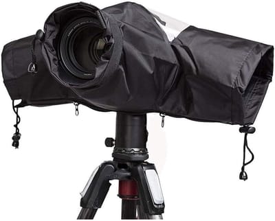 Camera Regenhoes - Beschermhoes Camera - Fotograferen Buiten - Doorzichtig Venster - 45x35cm - Zwart
