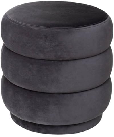 Zitzak Velours - Poef Zacht - Comfortabel Zitten - Elegante Kleur - 44x44x35 cm - Grijs