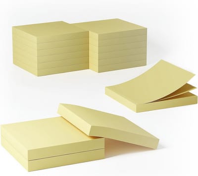 Set van 12 Blokken Zelfklevende Gele Post-it Notitieblokken 76 x 76mm