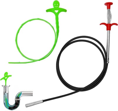 Klauw Grijper Tool - Afvoer Ontstopper - Verstopping Verwijderen - Flexibele Lange Schacht - 160 cm - Zwart Rood