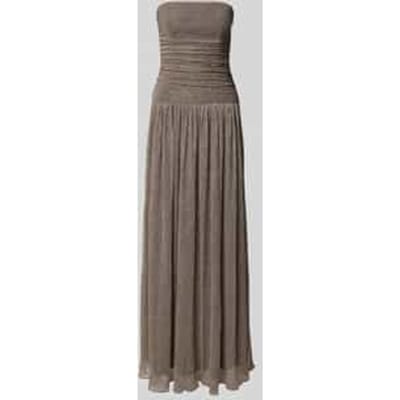 Glanzende off-shoulderjurk met draperieën