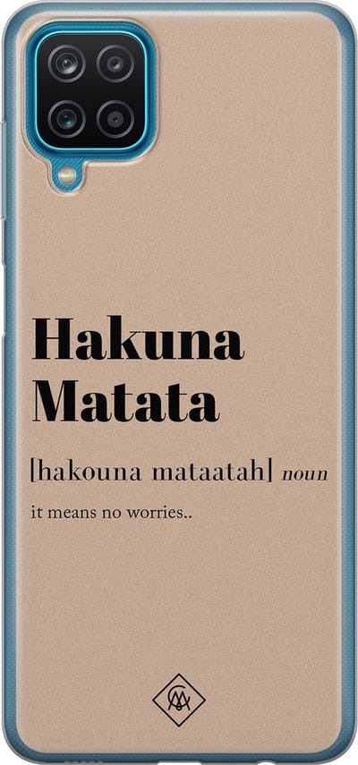 Casimoda® hoesje - Geschikt voor Samsung A12 - Hakuna Matata - Backcover - Siliconen/TPU - Bruin/beige