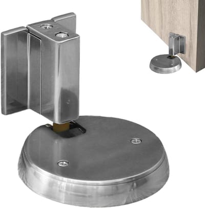 Deurstopper Vloermontage - Deurhouder Winddicht - Deuren Open Houden - Mechanisch Winddicht Ontwerp - 13.7L x 8.7W cm - Zilver
