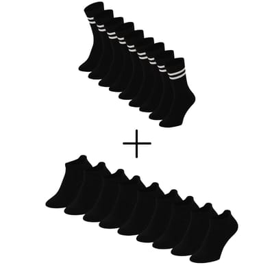 Morethansocks - Dagelijkse sportsokken bundel - 18-Paar (€3,11 per paar) - 9-Paar Sneaker sportsokken - 9-Paar Sportsokken Fashion - Maat 36 t/m 47 - Mega voordeel
