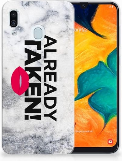 Samsung Galaxy A30 Siliconen hoesje met naam Already Taken White