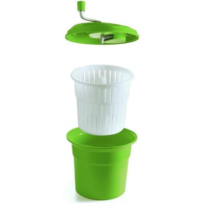 HENDI Slacentrifuge professioneel - kunststof (PP/ABS/nylon) - 25 liter - diameter 43 cm, hoogte 53 cm - naturel - drogen van sla en groenten in de horeca