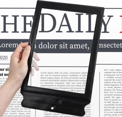 3x paginavergrootglas - Lichtgewicht rechthoekig ontwerp - Biedt een volledig beeld van de boekpagina - Handvergrootglas - Handig voor het lezen van kleine letters, geschikt voor mensen met een slecht gezichtsvermogen en ouderen.