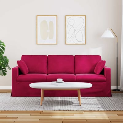 vidaXL - Bank - Wijnrood - 198 - x - 78 - x - 80 - cm - Fluweel