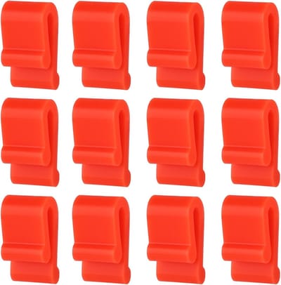 12 Stuks Dutch Oven Deksel Beschermclips, Siliconen Kookgerei Beschermclips Pot Bumpers Lifter Accessoires voor Stapelen Opslag (Rood)