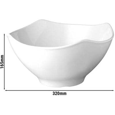 GGM Gastro (6 Stück) Schale - GLOBAL BUFFET - Melamin - 4,5 Liter - 320x320mm - Weiß