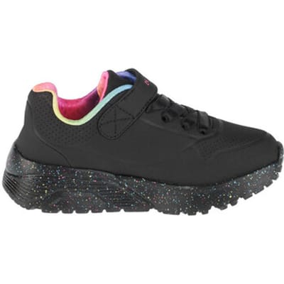 Skechers Uno Lite-Rainbow Specks Meisjes Sneakers - Zwart