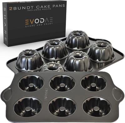 Mini Bakvorm - Tulbandvormen Set - Kleine Taarten Bakken - Antiaanbaklaag - 6 Holtes