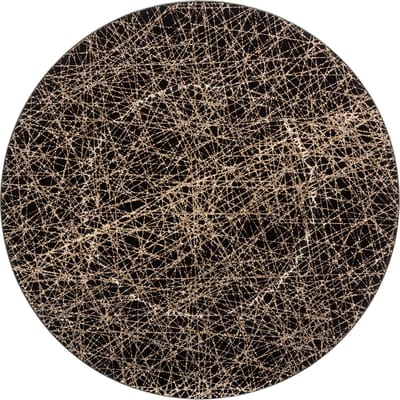 Feeric Kaarsenbord/onderbord - zwart/goud - kunststof - D33 x H1,5 cm- rond