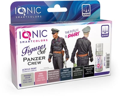 AMMO by Mig Jimenez Hobbyverf Acrylverf - MIG IO1100 Ionic Smart Colors - WWII Panzer Crew Black Uniform Kleurenset - Acryl Set 6x20ml Verf set - 6x 20 ml
