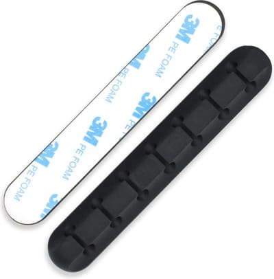 Scoby - Kabel Organiser Zwart - Kabel Clips voor 7 Kabels - Zelfklevende Kabelclips - Kabelklem - Kabelhouder - Kabel Management